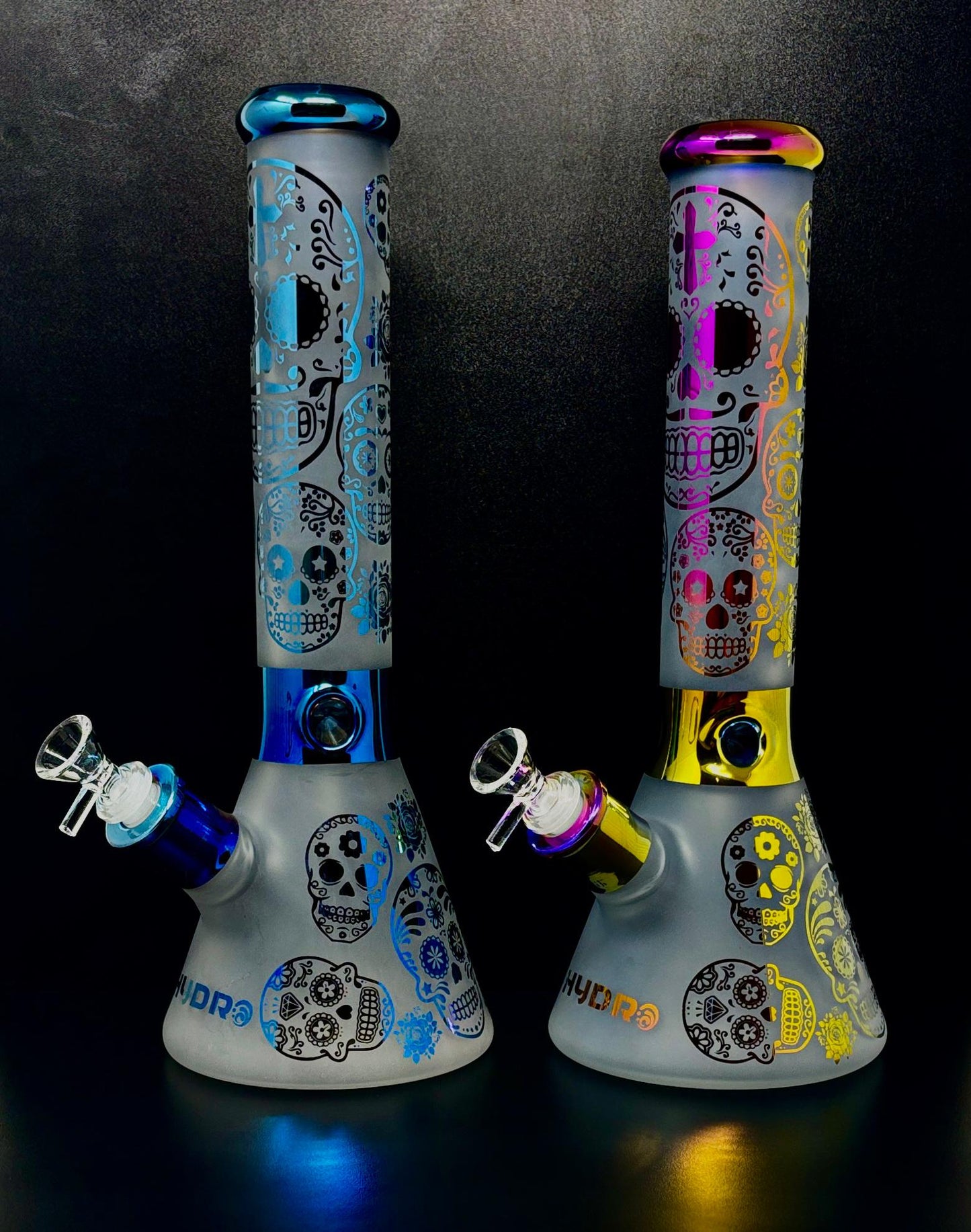HYDRO 14" Sugar Skull Beaker – 7mm Thick Glass