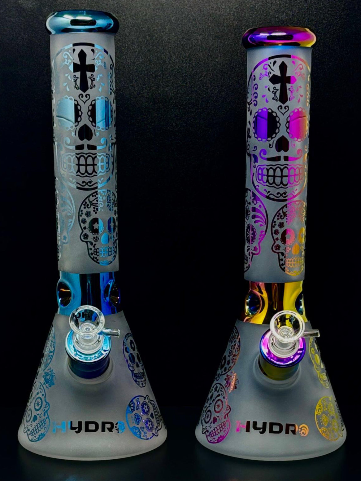 HYDRO 14" Sugar Skull Beaker – 7mm Thick Glass