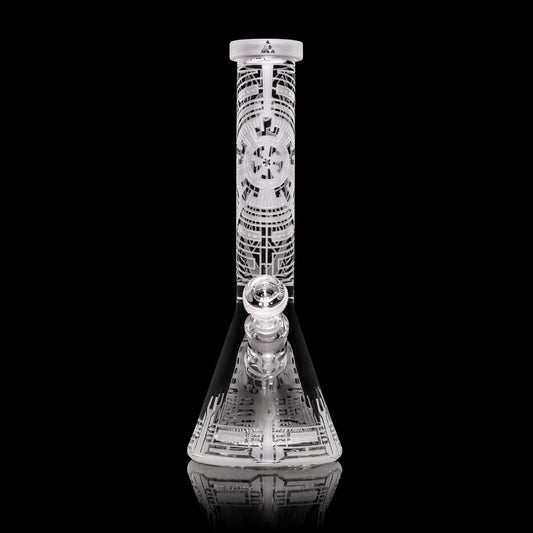 MilkyWay Nuclear Reactor 14″ Clear Beaker Bong with Collins Perc