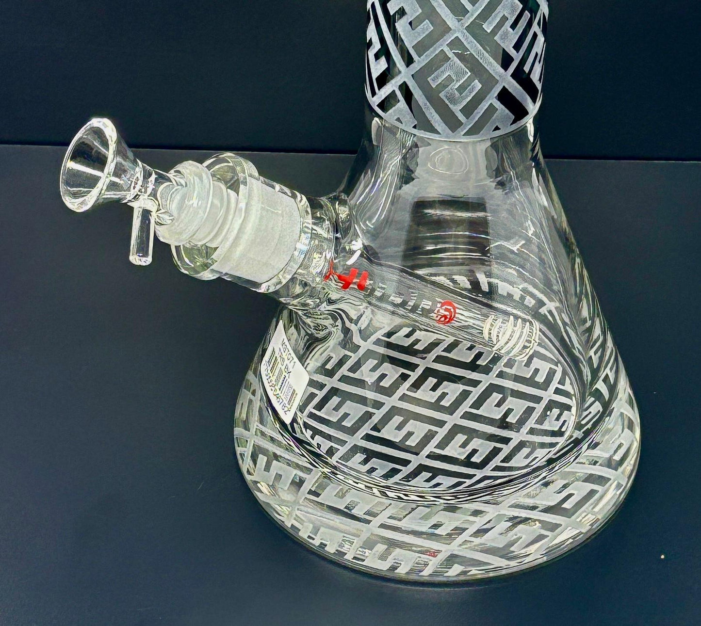 16"  Etched Beaker Bong – 9mm Base, 7mm Tube