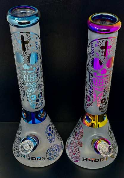 HYDRO 14" Sugar Skull Beaker – 7mm Thick Glass